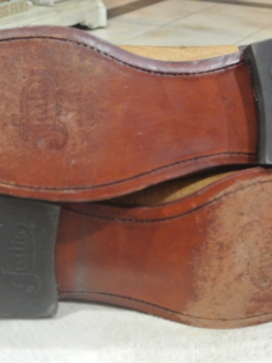 VINTAGE MENS 9 1/2 D JUSTIN OSTRICH BOOTS main image 6